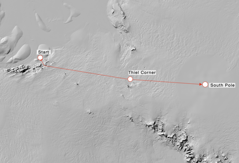 Constellation Inlet to South Pole Overview route