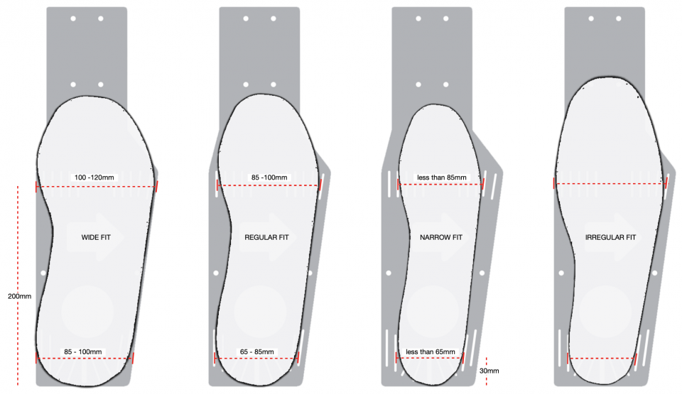 Icetrek Plateau Binding Sizing Options