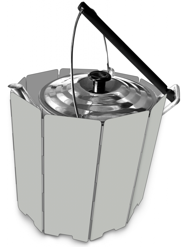 Flame guard with kettle