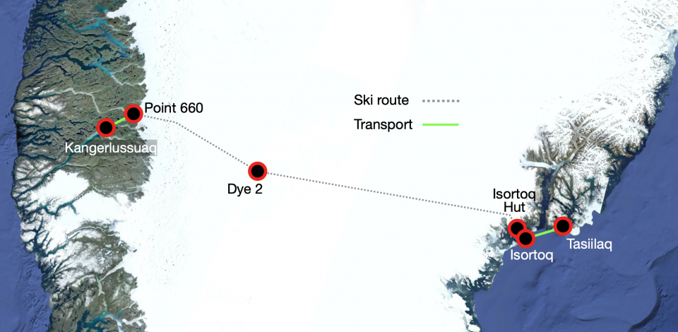 Greenland Crossing Route